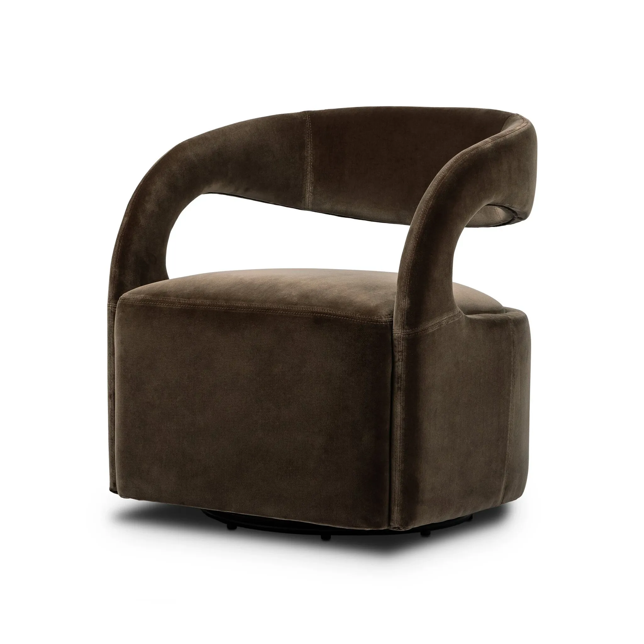Four Hands Hawkins Brown Velvet Accent Chair