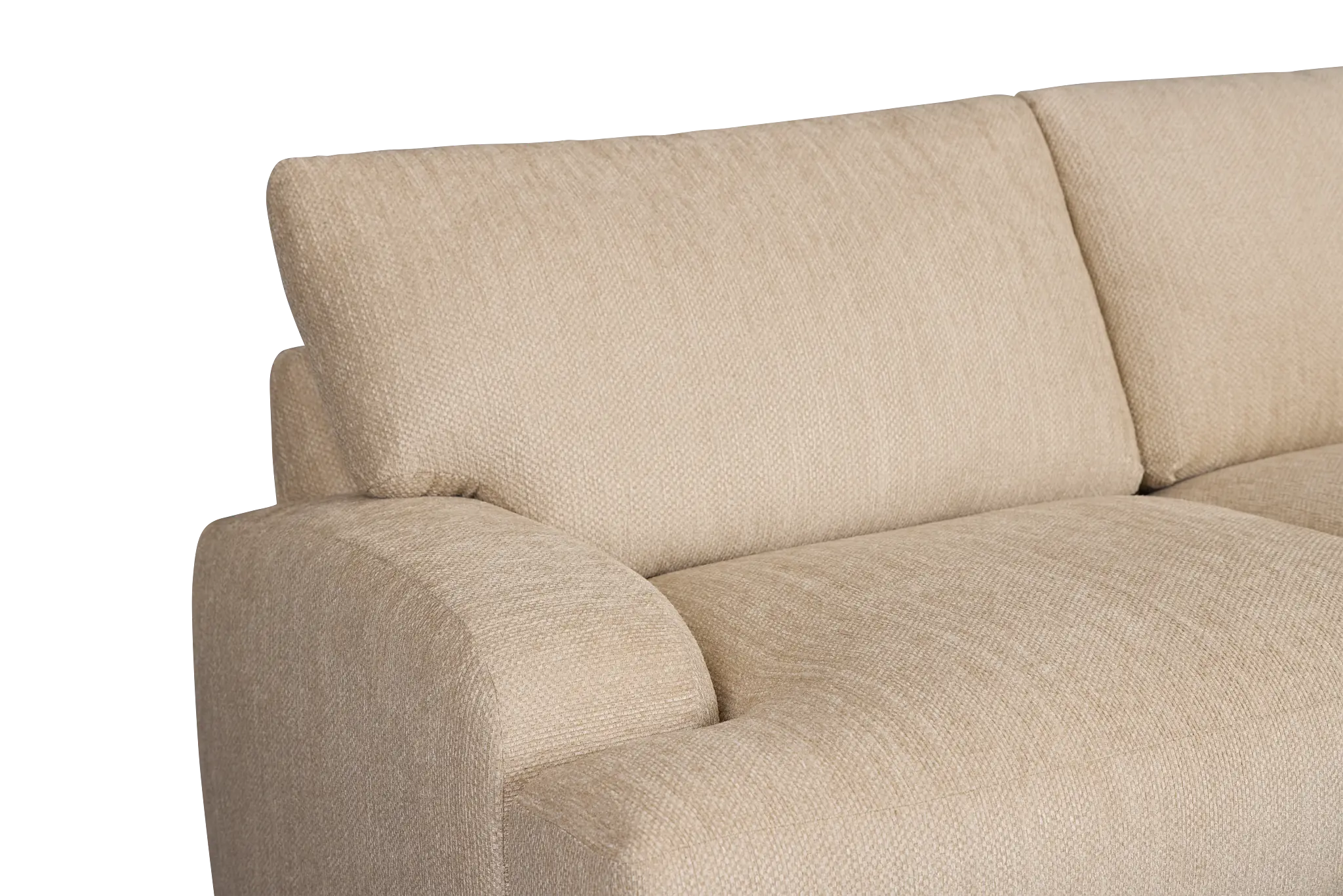 Alpha Beige Fabric Small Right Chaise Sectional Alpha Beige Fabric Small Right Chaise Sectional