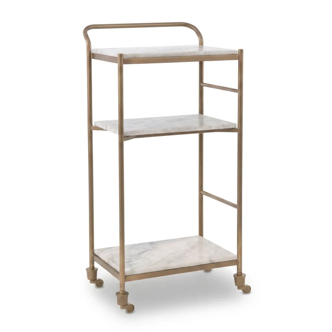 Four Hands Feri White Square Bar Cart