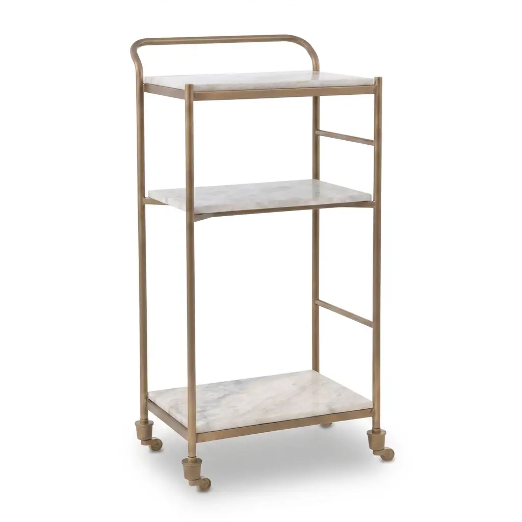 Four Hands Feri White Square Bar Cart Four Hands Feri White Square Bar Cart