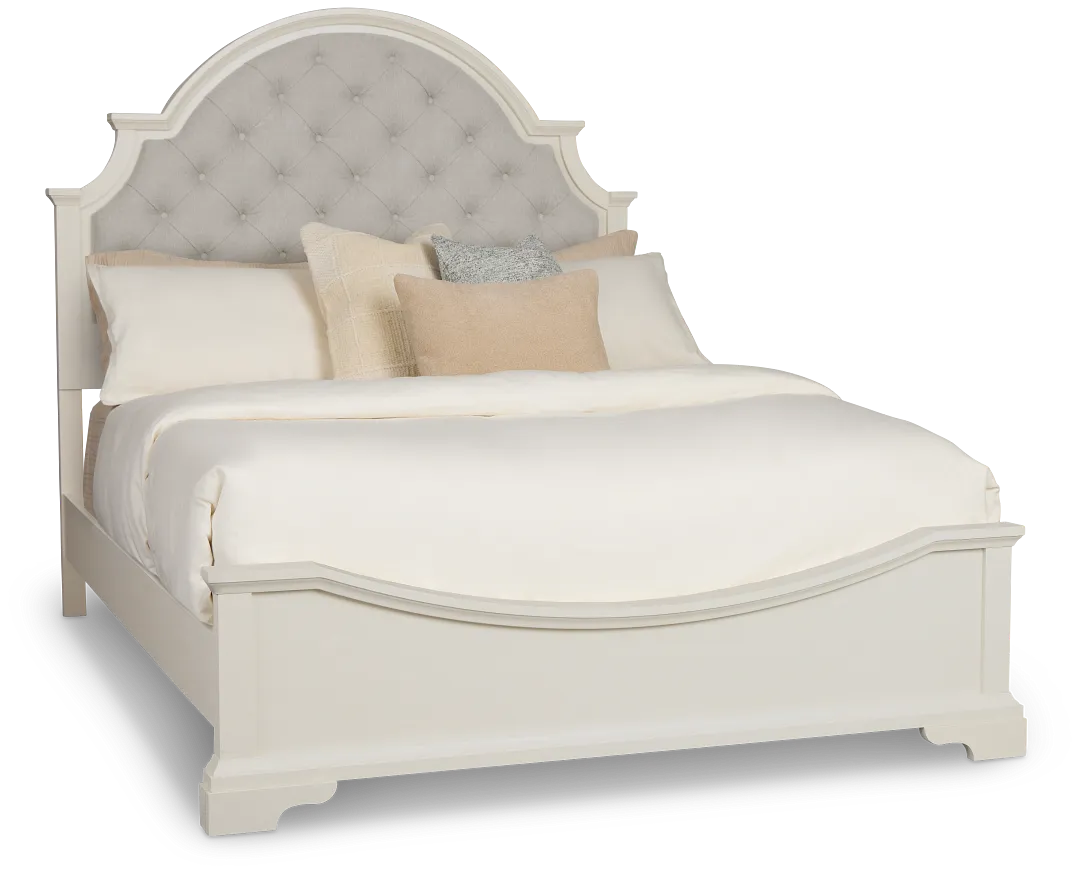 Charlotte White Uph Panel Bed