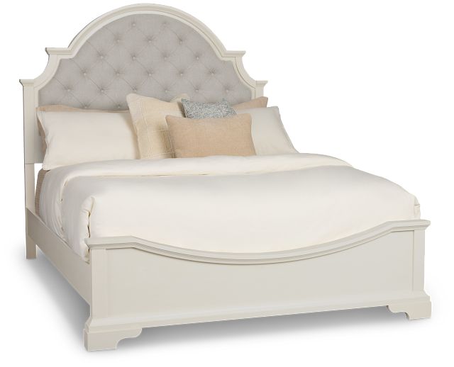 Charlotte White Uph Panel Bed