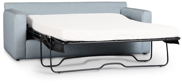 Rhodes Light Blue Fabric Memory Foam Sleeper