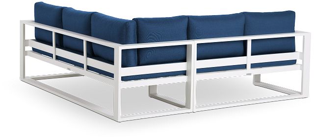 Lisbon Navy Aluminum Small Left Sectional