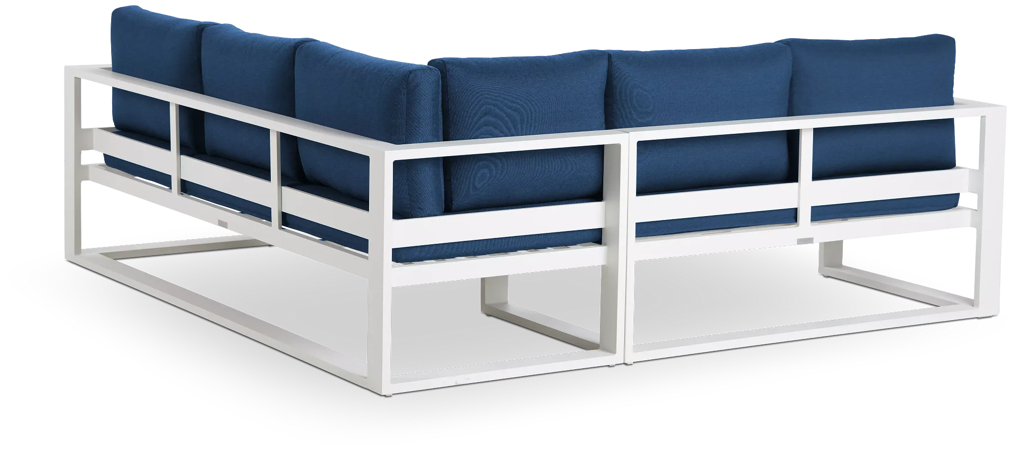 Lisbon Navy Aluminum Small Left Sectional