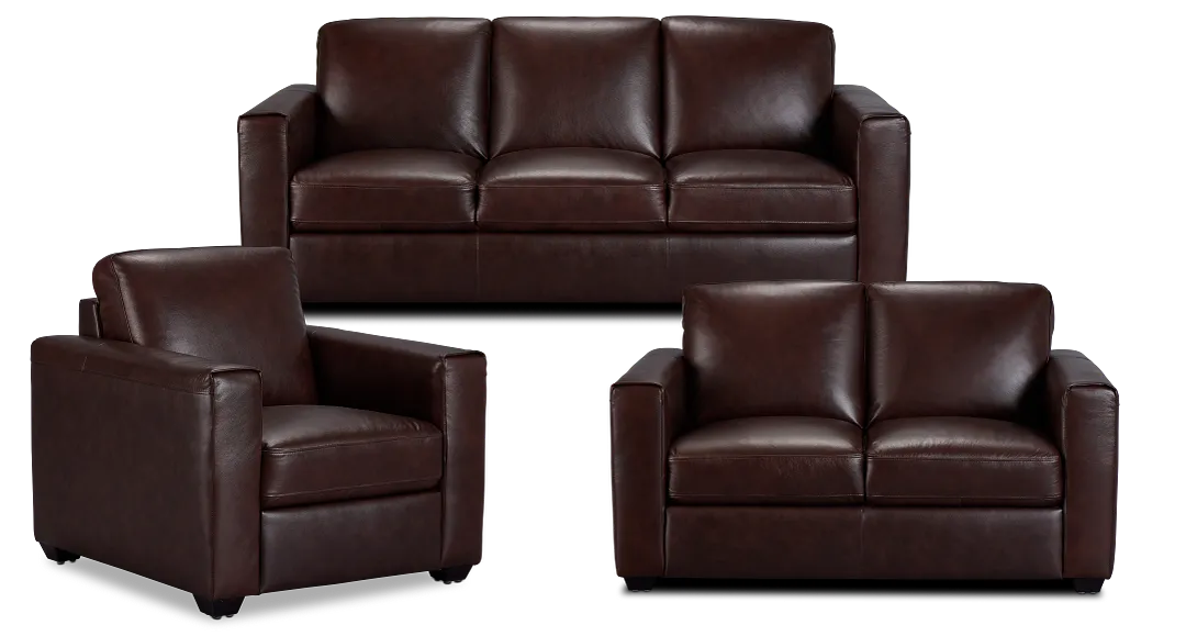 Lane Medium Brown Lthr/vinyl Living Room