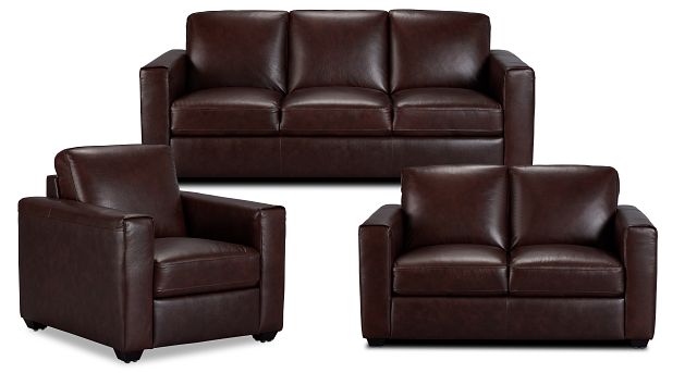 Lane Medium Brown Lthr/vinyl Living Room