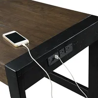 Tirian Dark Tone Sofa Table With 3 Stools