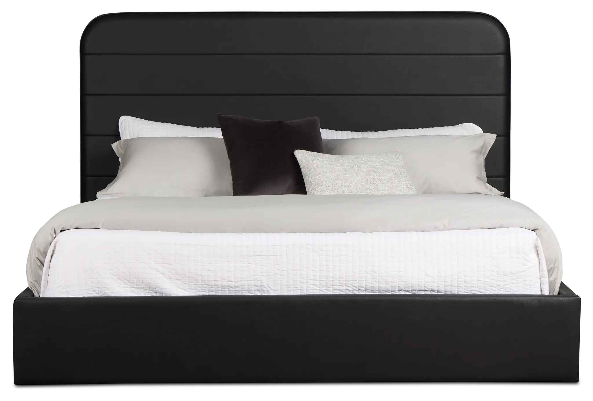 Doral Black Curved Upholstered Platform Bed