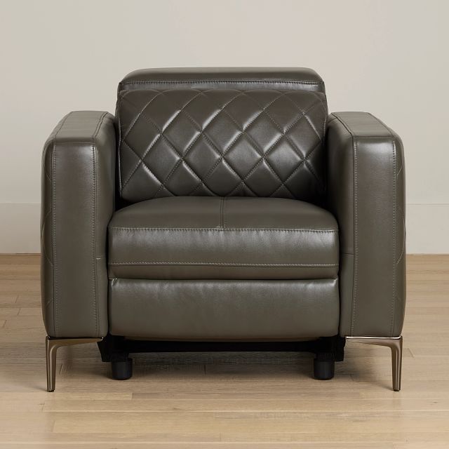 Ava Dark Gray Micro Power Recliner