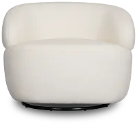 Catalina White Fabric Swivel Chair