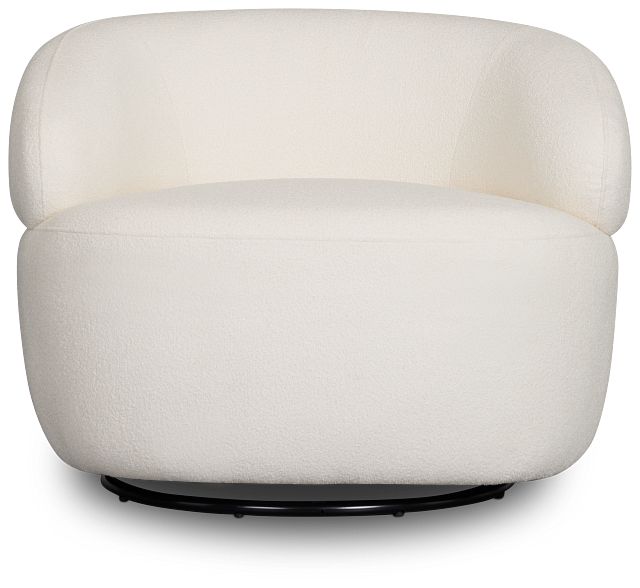 Catalina White Fabric Swivel Chair