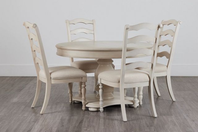 Savannah Ivory Round Table & 4 Chairs