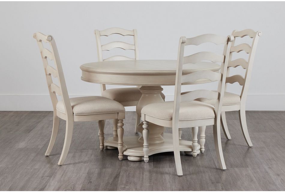 Savannah Ivory Round Table & 4 Chairs, (0)