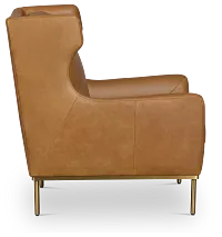 Cassian Brown Leather Accent Chair
