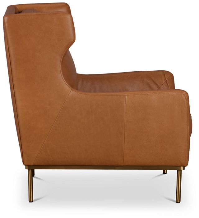 Cassian Brown Leather Accent Chair