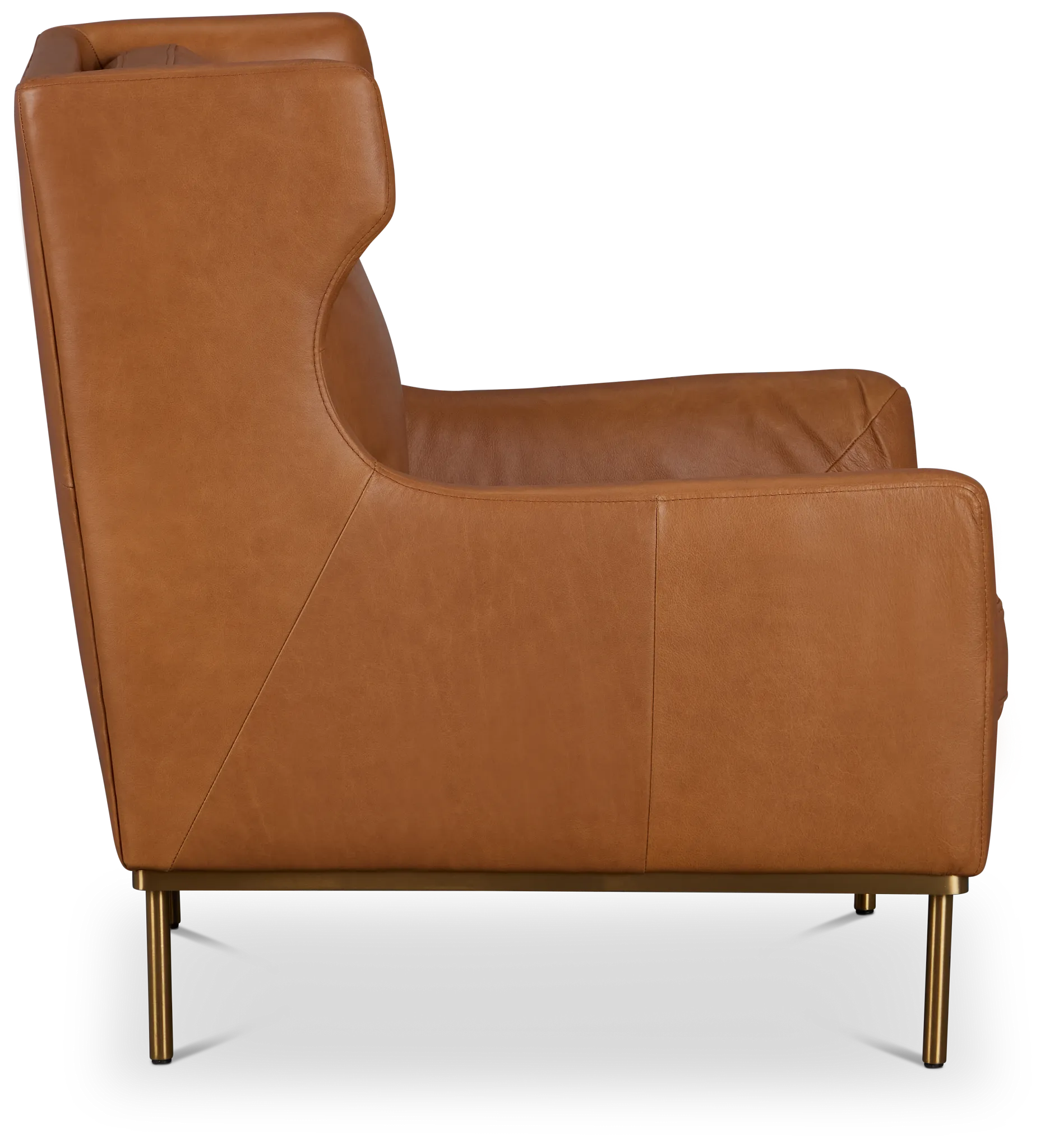 Cassian Brown Leather Accent Chair