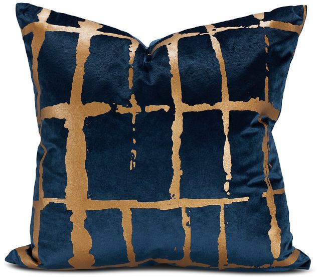 Liam Navy 22" Square Accent Pillow