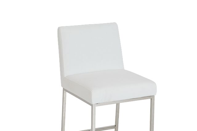 Miami White Fabric 24" Barstool