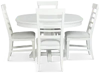 Cape Cod Ivory Round Table & 4 Upholstered Chairs