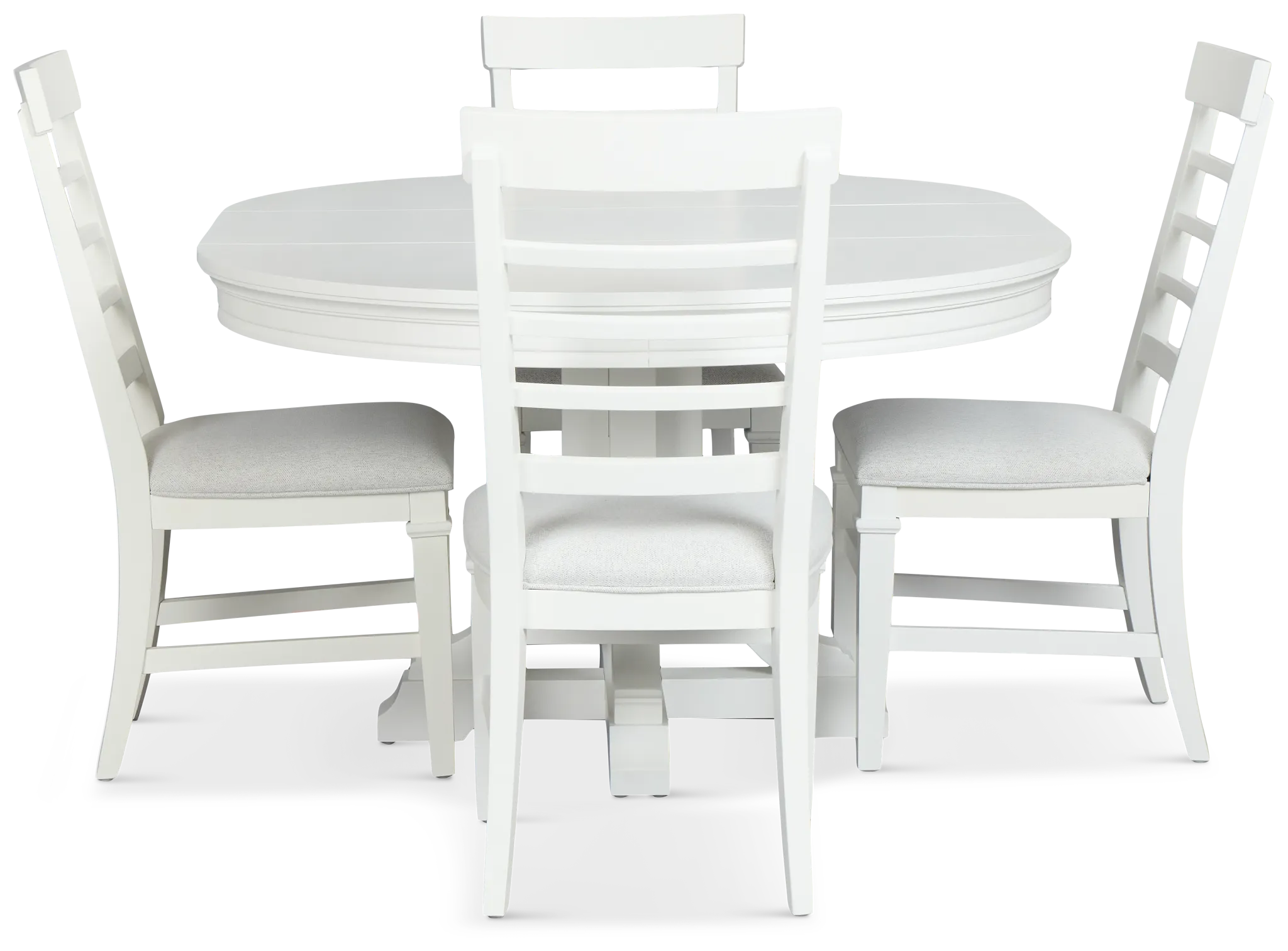 Cape Cod Ivory Round Table & 4 Upholstered Chairs