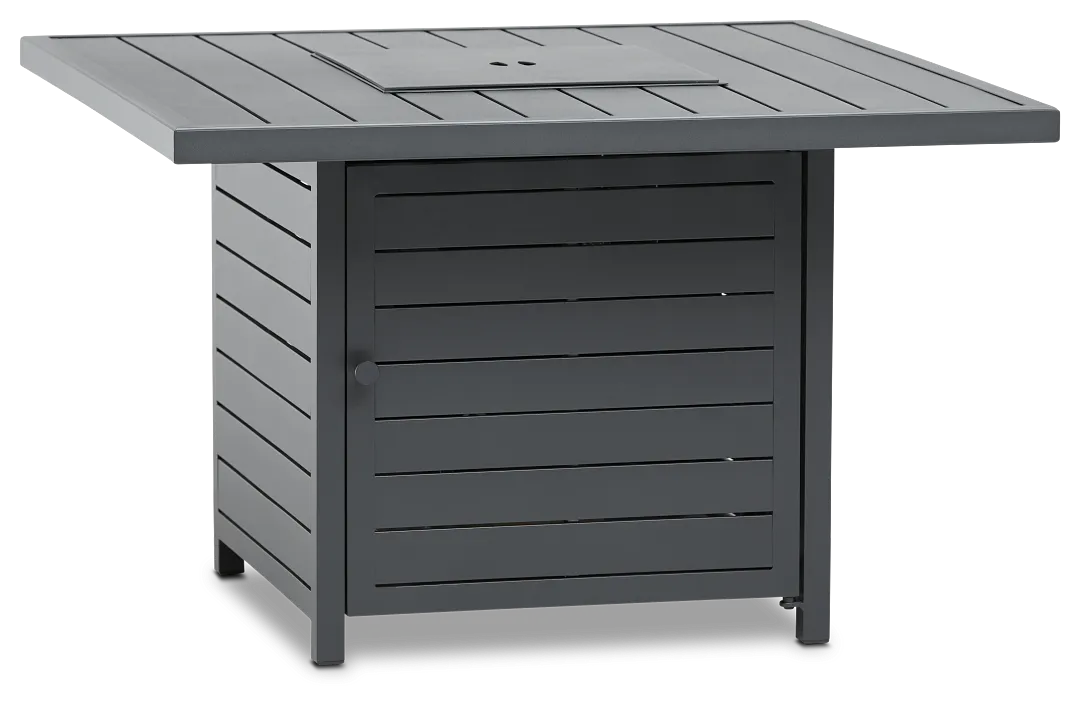 Linear Dark Gray Square Fire Pit