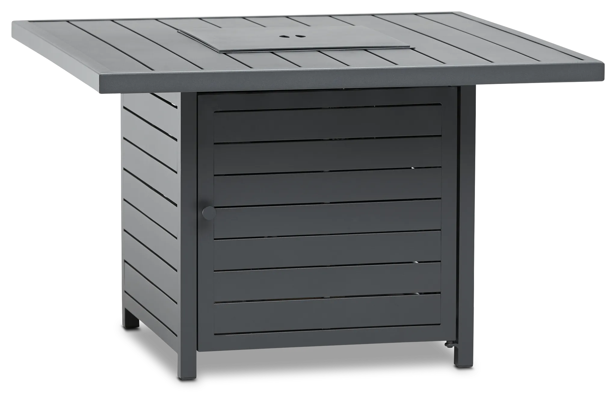 Linear Dark Gray Square Fire Pit
