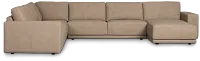 Kellan Taupe Leather Large Right Chaise Sectional