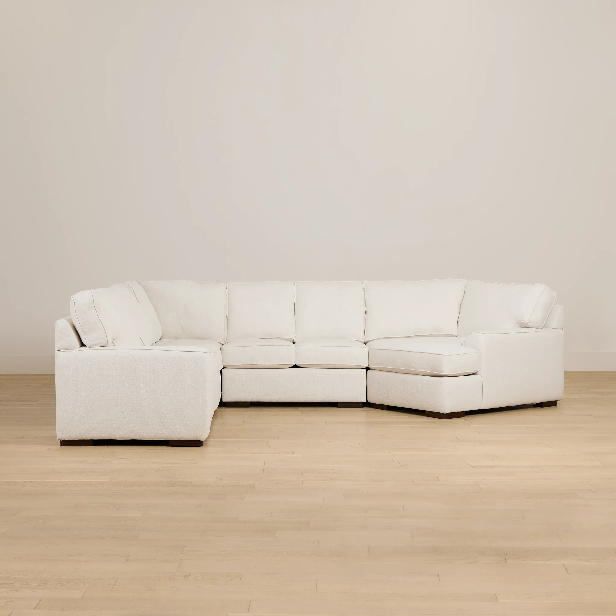 Sinclair Light Beige Fabric Large Right Cuddler Sectional
