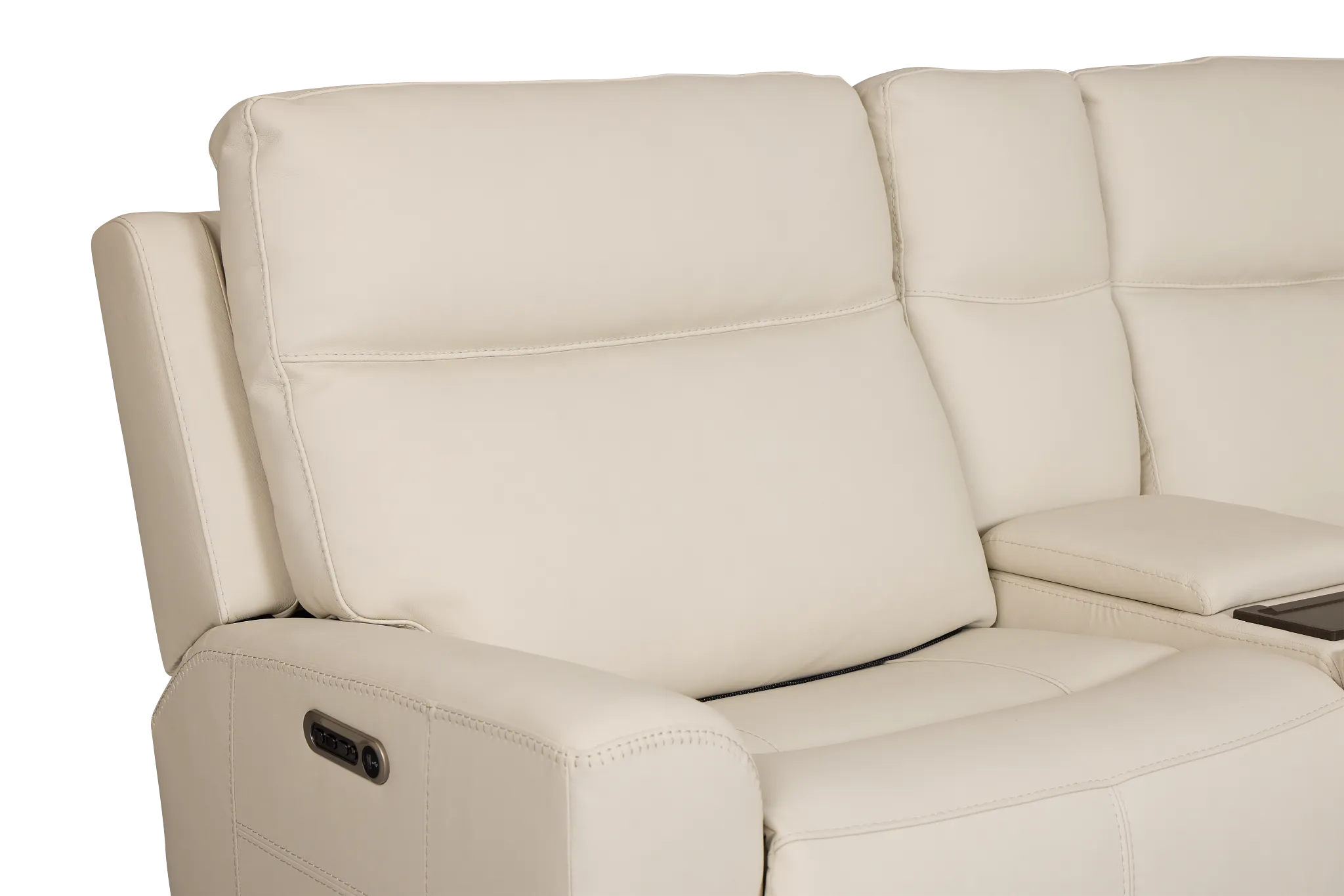 Flexsteel Sterling Ivory Lthr/vinyl Large Dual Power Reclining Two-arm Sectional