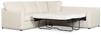 Tate Light Beige Fabric Medium 2-arm Right Cooling Memory Foam Sleeper Sec