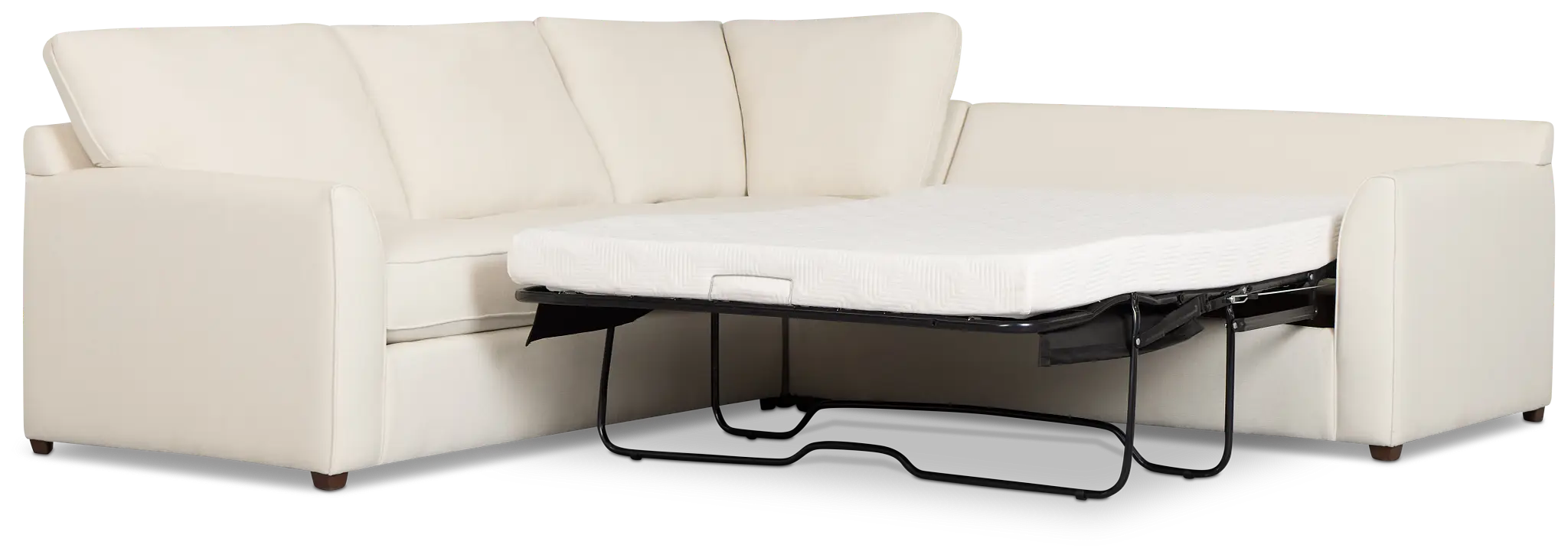 Tate Light Beige Fabric Medium 2-arm Right Cooling Memory Foam Sleeper Sec Tate Light Beige Fabric Medium 2-arm Right Cooling Memory Foam Sleeper Sec