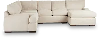 Alpha Beige Fabric Medium Right Chaise Sectional