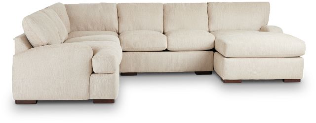 Alpha Beige Fabric Medium Right Chaise Sectional
