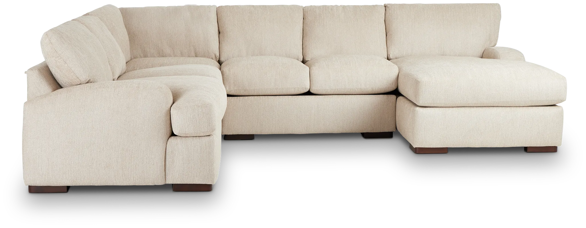 Alpha Beige Fabric Medium Right Chaise Sectional