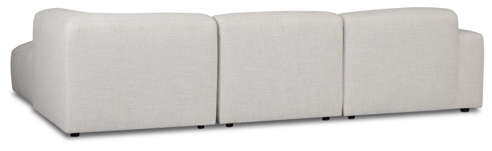 Baylor Light Beige Fabric 4-piece Right Facing Bumper Sectional