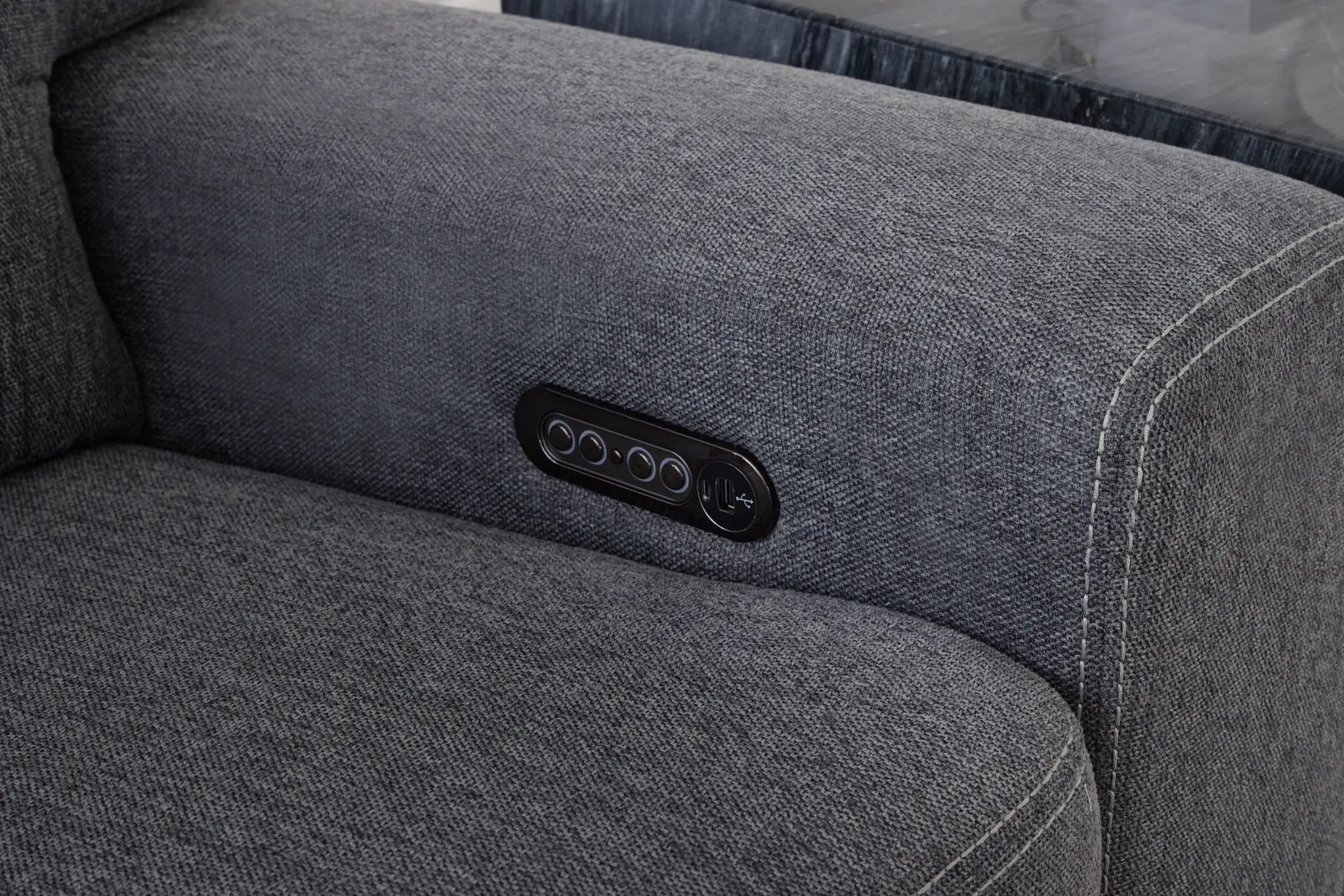 Callum Dark Gray Fabric Power Reclining Sofa Callum Dark Gray Fabric Power Reclining Sofa