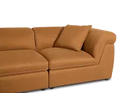 Aria Medium Brown Micro Immersive 5-piece Bumper Sectional W/2 Speakers