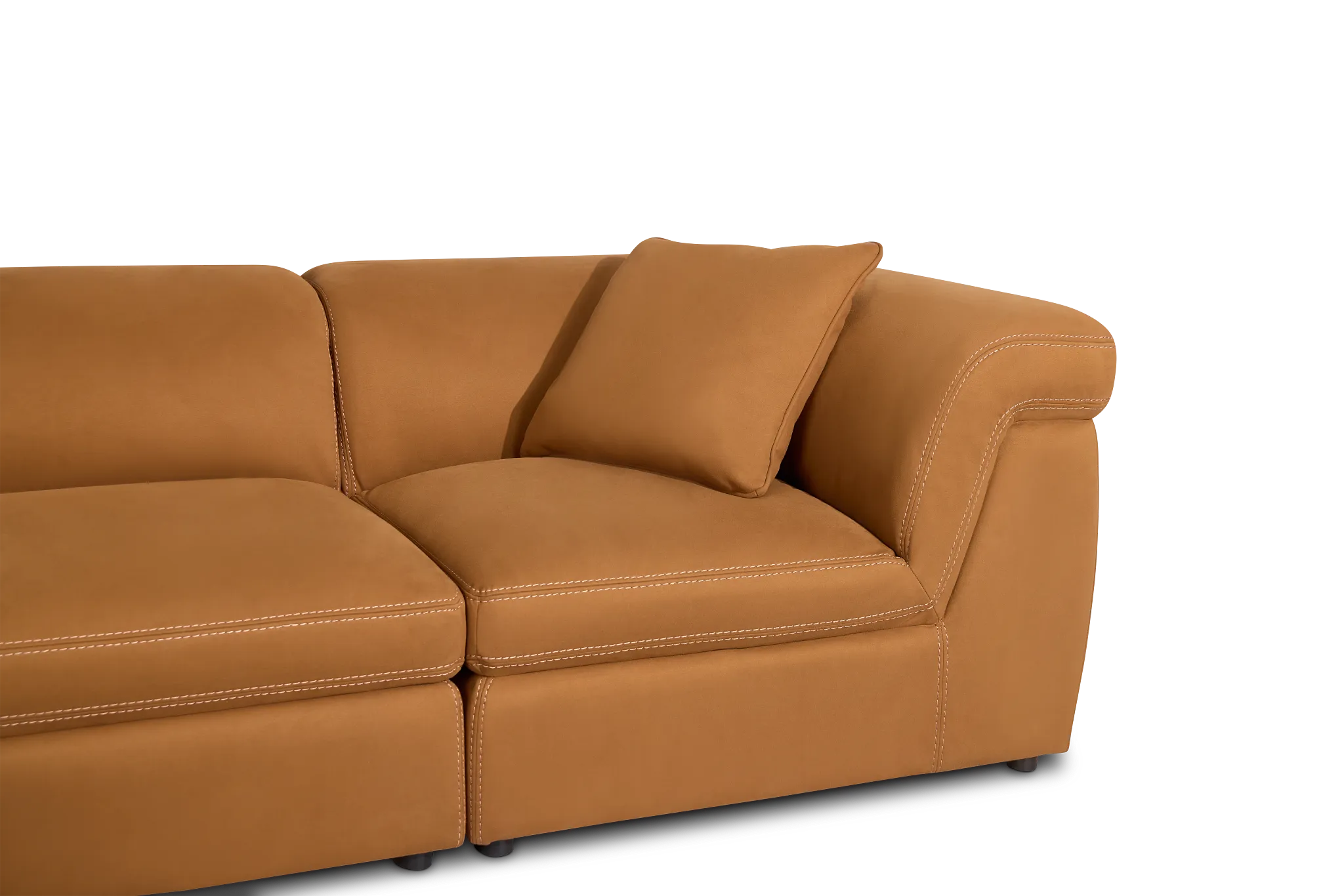 Aria Medium Brown Micro Immersive 5-piece Bumper Sectional W/2 Speakers