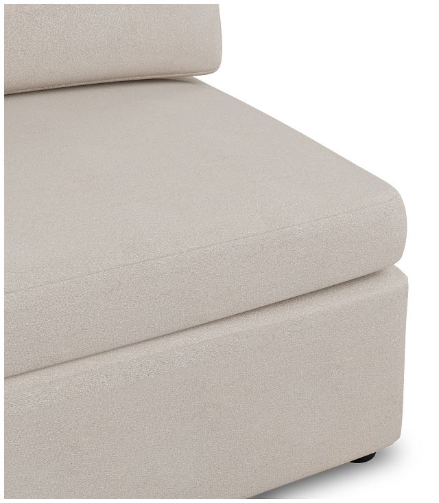 Destin Sutton Beige Fabric Armless Chair
