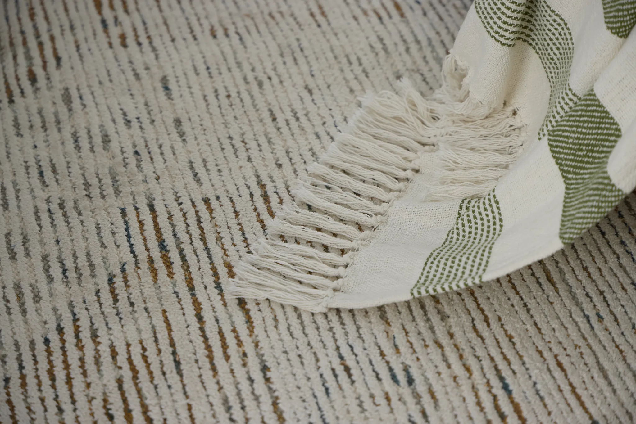 Calhoun Dark Green Stripe 60" X 90" Throw