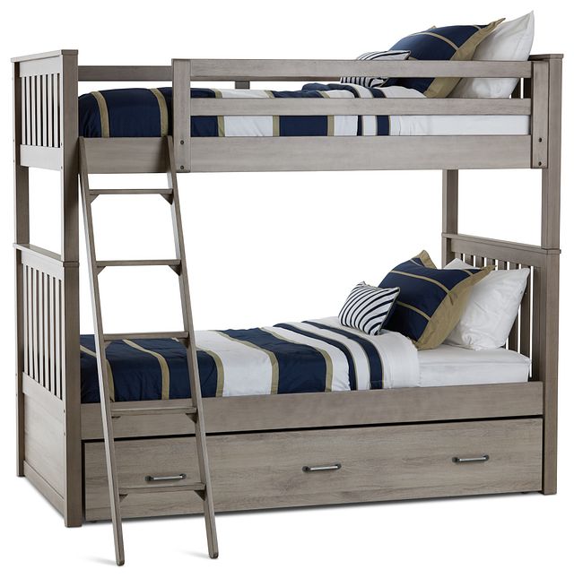 Rivercreek Gray Wood Trundle Bunk Bed