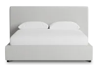 Grayton Delray Pewter 44" Upholstered Platform Bed