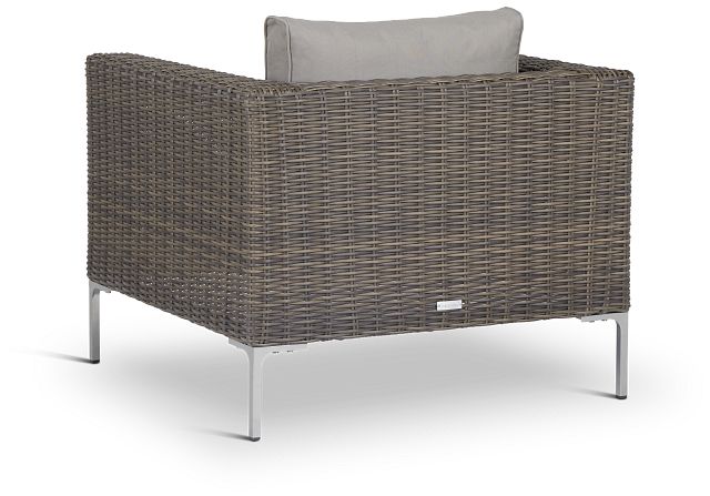 Tulum Gray Woven Cushioned Arm Chair