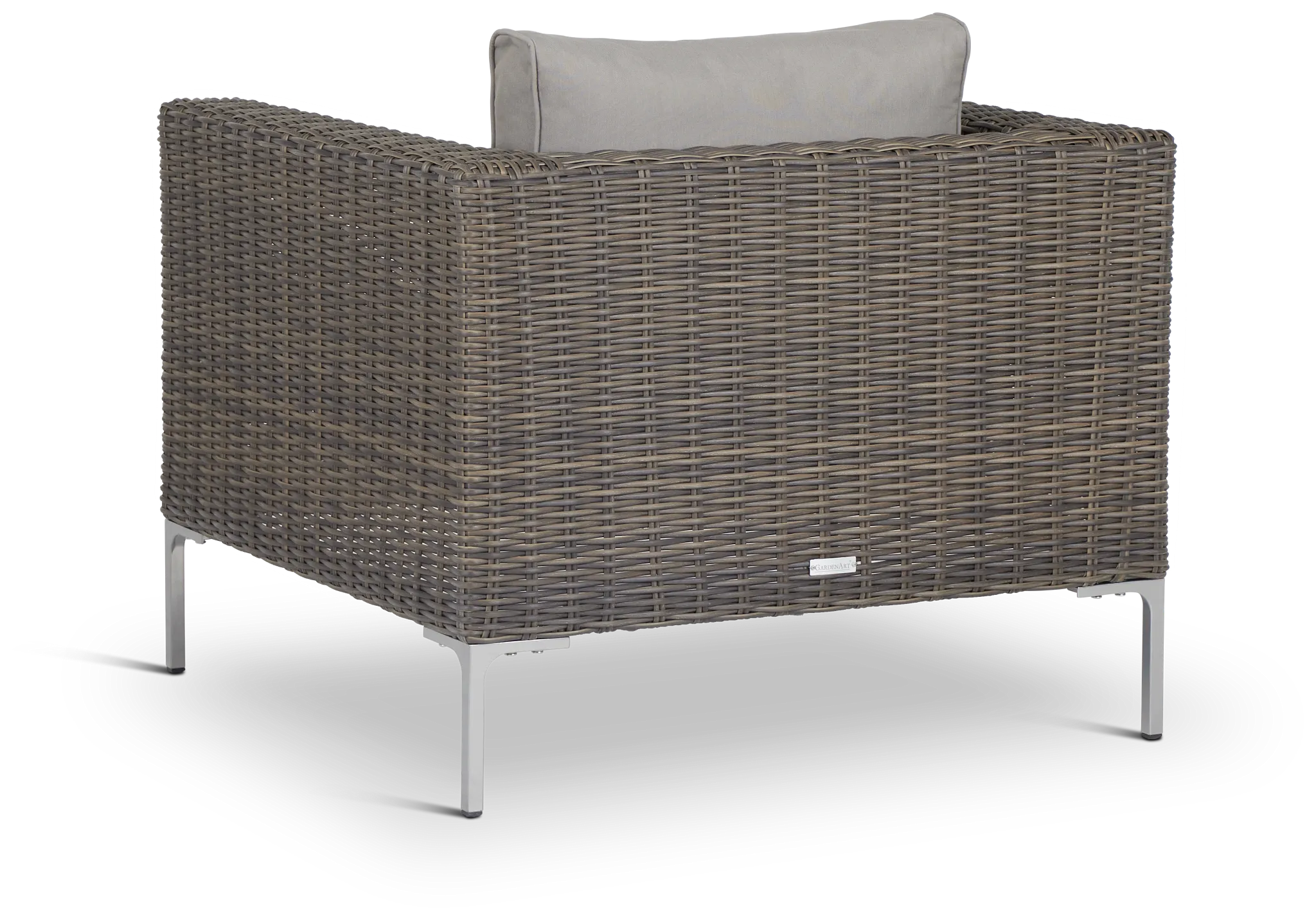 Tulum Gray Woven Cushioned Arm Chair