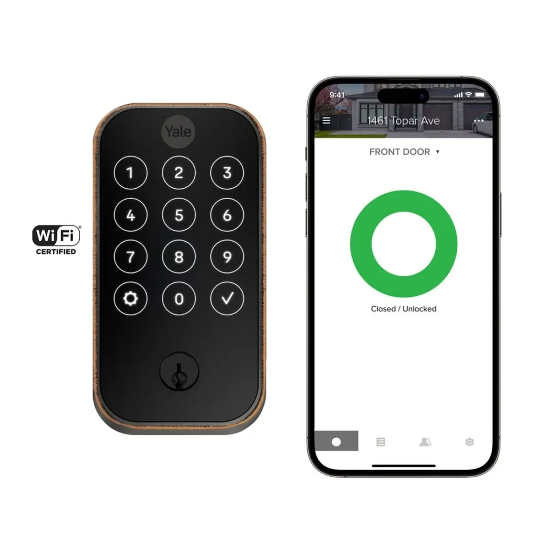 Yale Pro 2 Pushbutton & Connect Bridge Bronze Touchscreen Door Lock