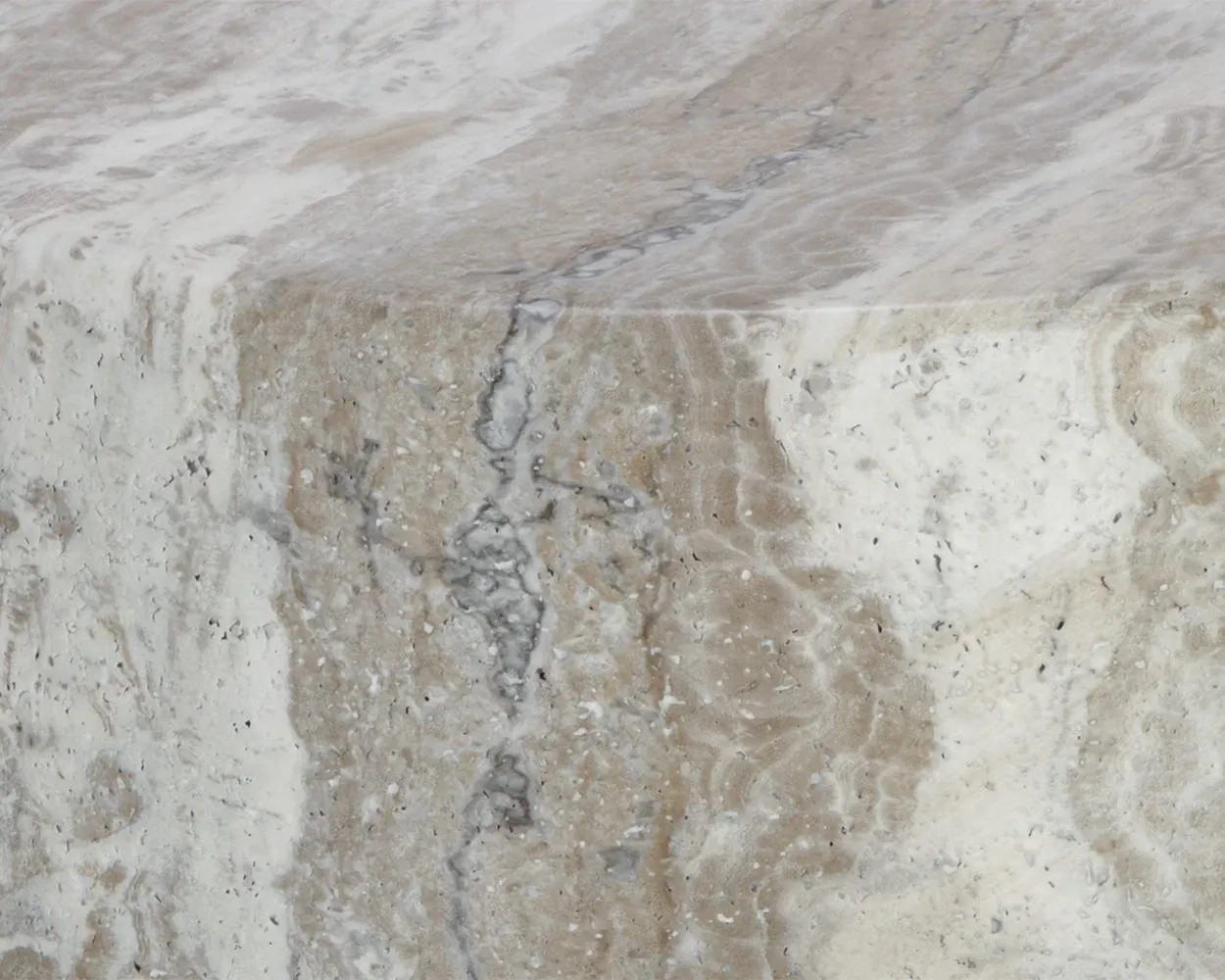 Anisa Taupe Marble Round Accent Table