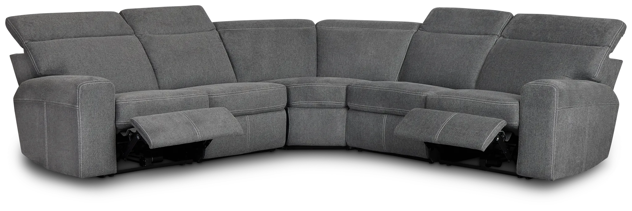 Callum Dark Gray Fabric Small Dual Power Reclining Two-arm Sectional