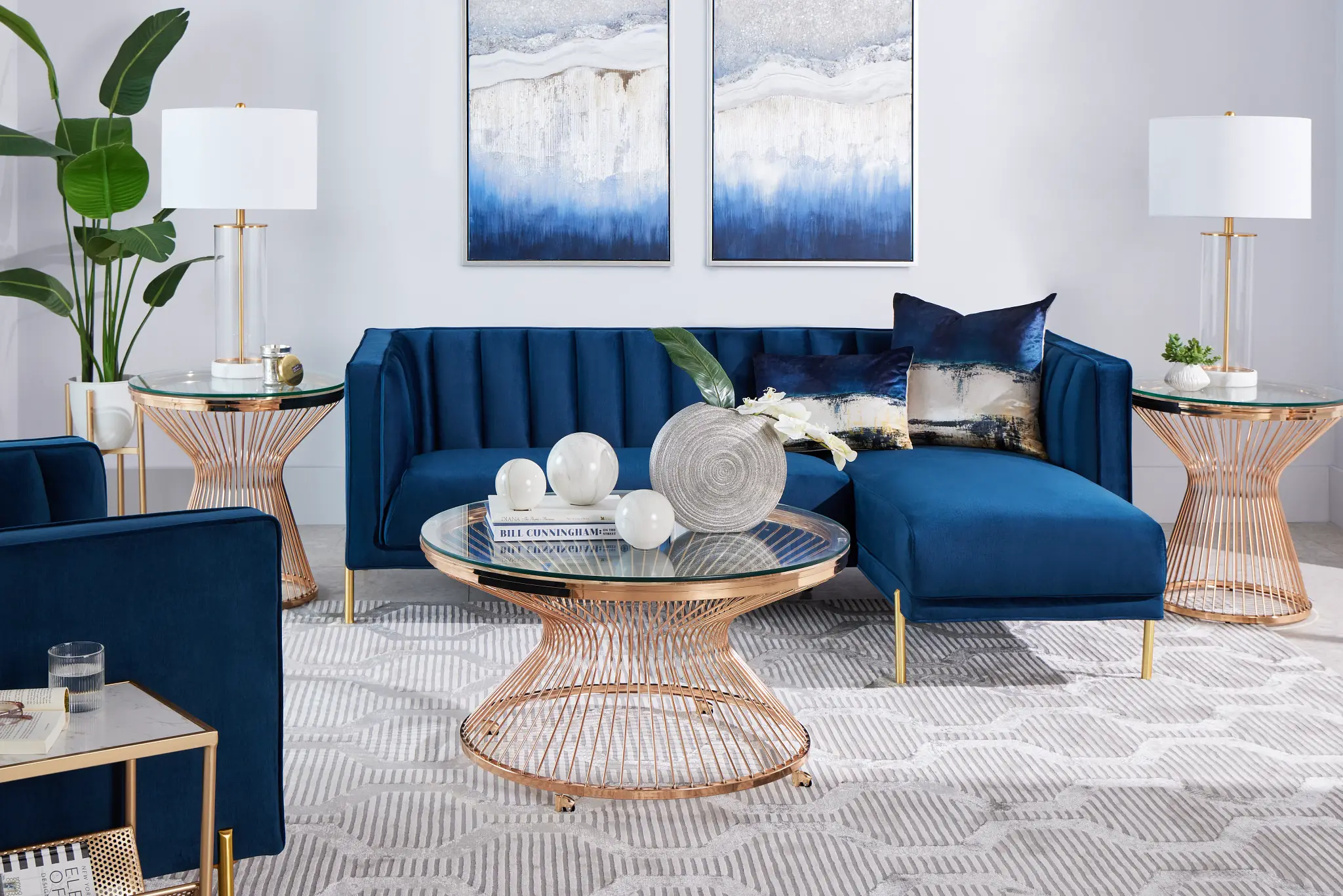 Bella Dark Blue Velvet Right Chaise Sectional Bella Dark Blue Velvet Right Chaise Sectional