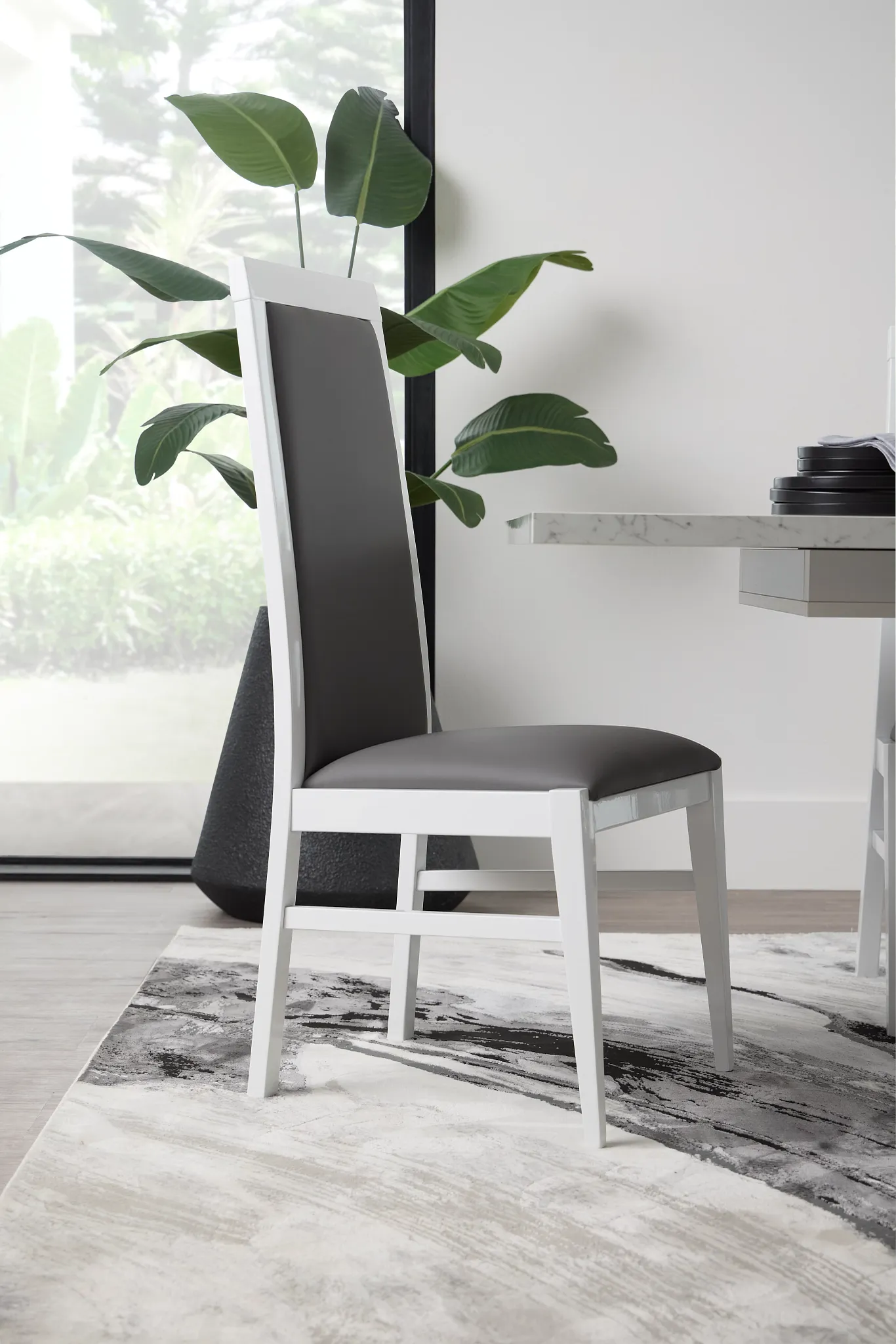 Modena White Upholstered Side Chair